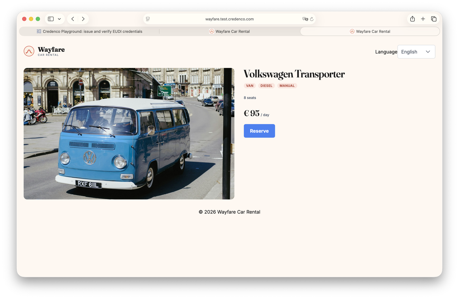 Picking the Volkswagen Transporter at Wayfare
